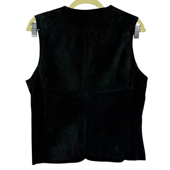 Outbrook Vintage Natural Suede Leather Button Up Vest Sz 8/10 Western Boho 90s - Picture 2 of 9